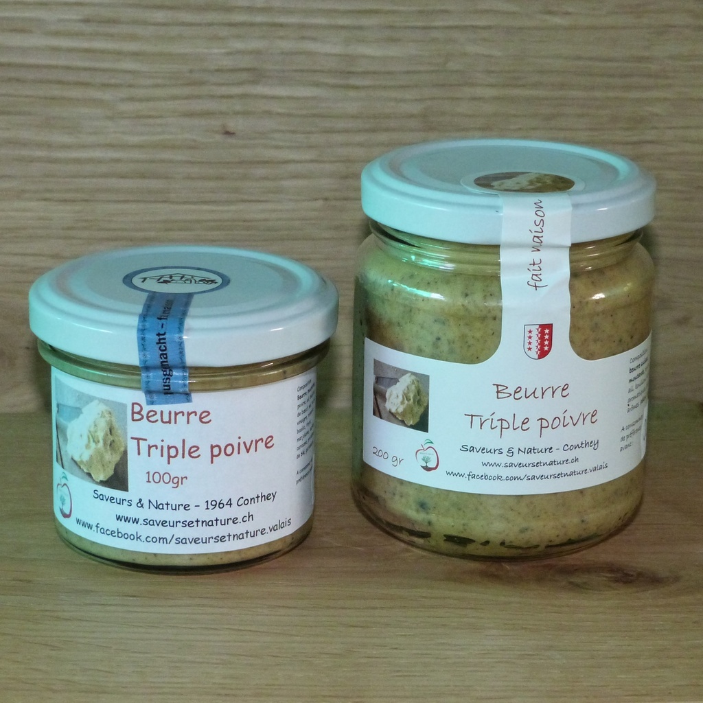 Beurre triple poivre - 100g - Cave la Vignolle